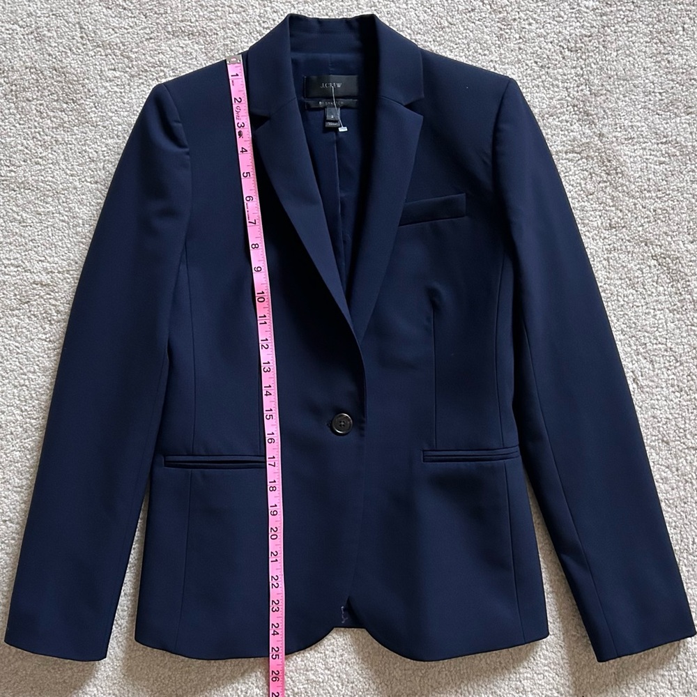 NEW J. CREW NAVY BI-STRETCH CAMPBELL BLAZER SIZE 2 - Picture 5 of 8
